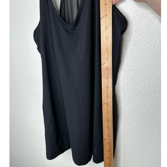 Lululemon Black VNeck Sheer Mesh Racerback Long Line Tank Top 8 - Picture 9 of 10
